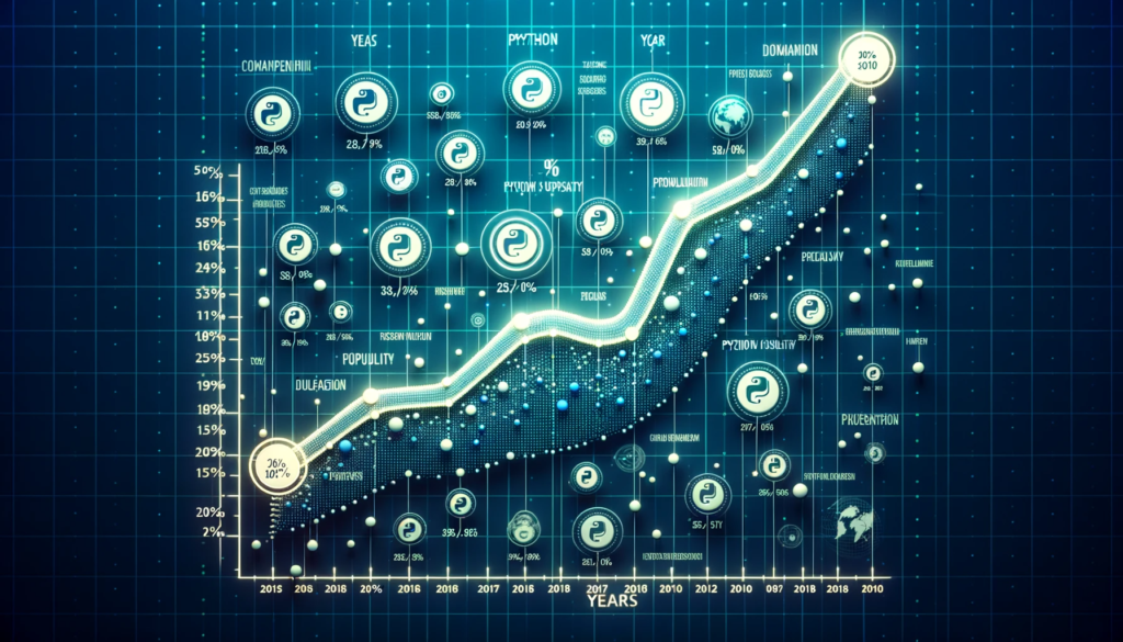 Pythonの特徴、成長を表すイラスト