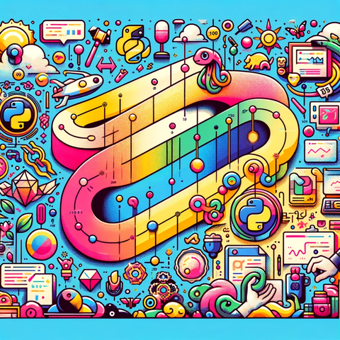 Pythonの歴史を示すタイムラインのイラスト
