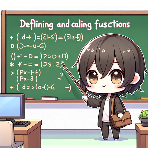 Pythonでの関数の定義と呼び出しのイラスト